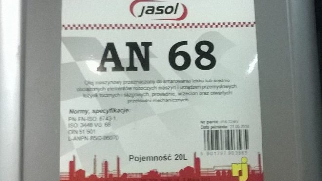 Olej maszynowy typu LAN 68