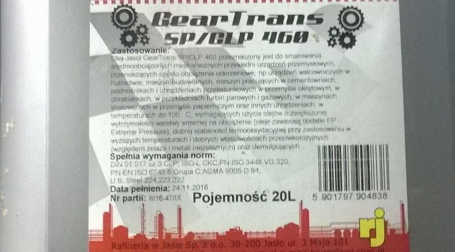 Olej GearTrans SP/CLP 460